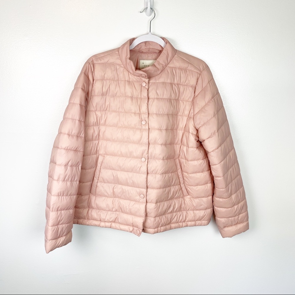 a new day Light Pink Quilted Puffer Jacket